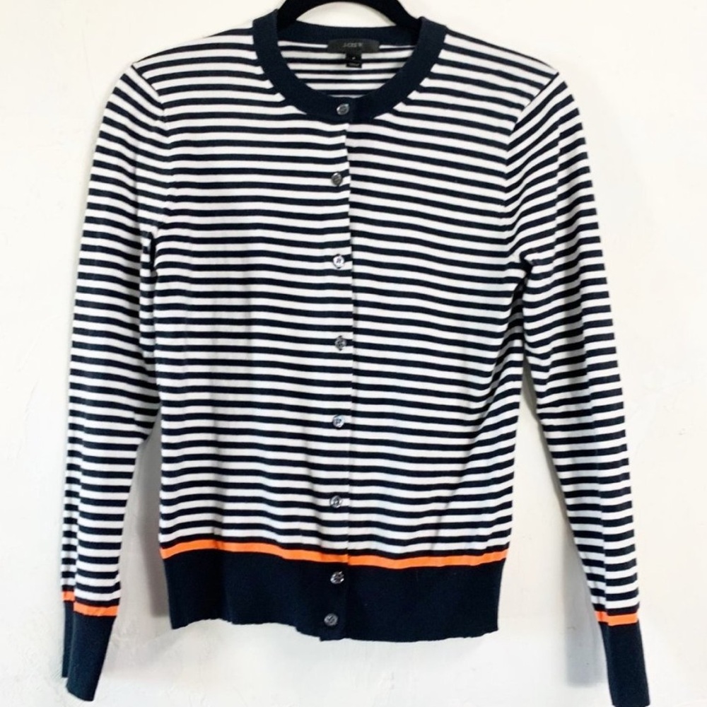 J. Crew Stripped Cardigan Sweater